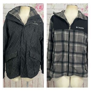 Columbia 2 in 1 fleece inner lining water resistant outer shell jacket